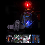 AQY-096 IPX4 luz traseira de bicicleta LED recarregável USB destacável de duas cores, branco e vermelho, azul e vermelho