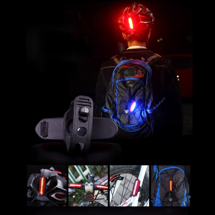 AQY-096 IPX4 luz traseira de bicicleta LED recarregável USB destacável de duas cores, branco e vermelho, azul e vermelho