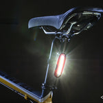 AQY-096 IPX4 luz traseira de bicicleta LED recarregável USB destacável de duas cores, branco e vermelho, azul e vermelho