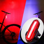 AQY-096 IPX4 luz traseira de bicicleta LED recarregável USB destacável de duas cores, branco e vermelho, azul e vermelho