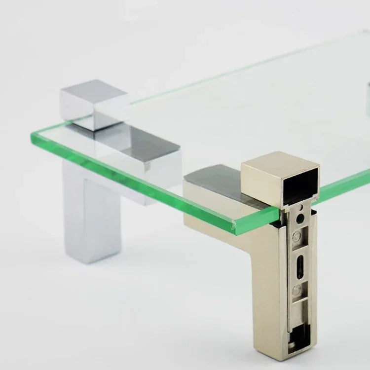 3-24mm F Type Glossy Polished  Zinc Alloy Fixed Clip Glass Wood Layer Board Bracket, 3-24mm Glossy