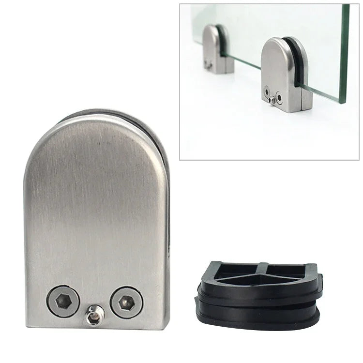 15-20mm Concave Curved Bottom Matte Polished 201 Stainless Steel Fixed Clip Railing Glass Wood Layer Board Clamp Bracket, 15-20mm, Curved Bottom, 201 Stainless Steel