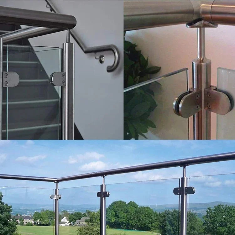 9-14mm Concave Curved Bottom Matte Polished 304 Stainless Steel Fixed Clip Railing Glass Wood Layer Board Clamp Bracket, 12-16mm, Curved Bottom, 304 Stainless Steel