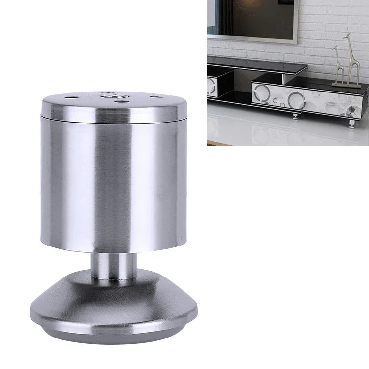Pé para sofá, móvel ou armário, coluna espessada com acabamento em aço inoxidável escovado, altura: 80mm, 80mm