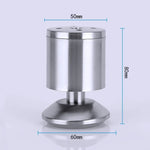 Pé para sofá, móvel ou armário, coluna espessada com acabamento em aço inoxidável escovado, altura: 80mm, 80mm