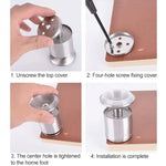 Pé para sofá, móvel ou armário, coluna espessada com acabamento em aço inoxidável escovado, altura: 80mm, 80mm