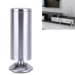 Pé para sofá, móvel ou armário, coluna espessada com acabamento em aço inoxidável escovado, altura: 150mm, 150mm