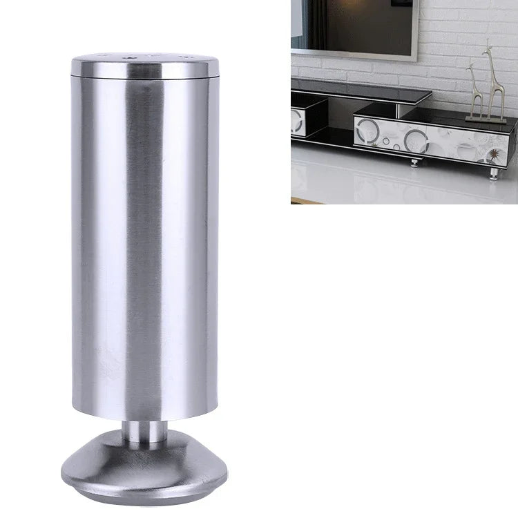 Pé para sofá, móvel ou armário, coluna espessada com acabamento em aço inoxidável escovado, altura: 150mm, 150mm