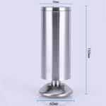 Pé para sofá, móvel ou armário, coluna espessada com acabamento em aço inoxidável escovado, altura: 150mm, 150mm
