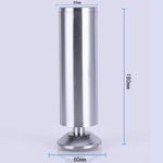 Pé para sofá, móvel ou armário, coluna espessada com acabamento em aço inoxidável escovado, altura: 180mm, 180mm