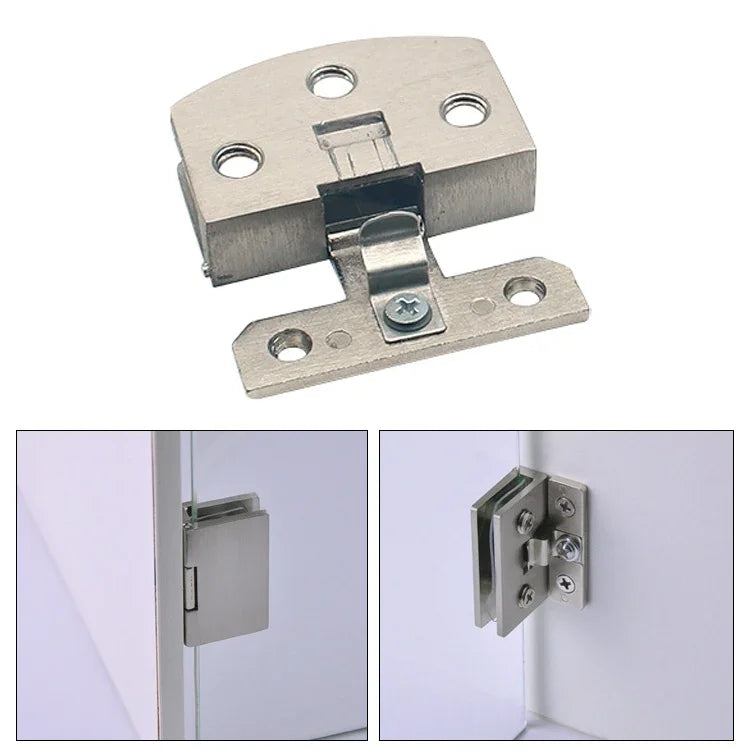 Dobradiça de vidro com superfície escovada sem furo aberto, Tamanho: S, 3-7mm, S