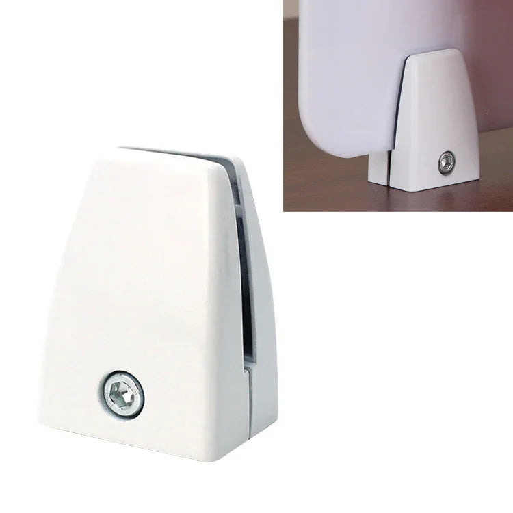 Clipe de fixação para ecrã de secretária de escritório em liga de alumínio em forma plana (Branco), Forma plana (Branco)