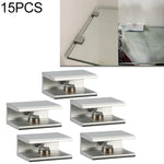 15 PCS Clipe de fixação de vidro em liga de alumínio com furo simples, S, 8mm, S, 8mm