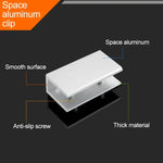 Double Hole Aluminum Alloy Glass Fixing Clip, L, 10mm, L, 10mm