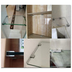 Double Hole Aluminum Alloy Glass Fixing Clip, L, 10mm, L, 10mm