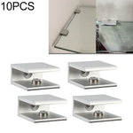 10 PCS Clipe de fixação de vidro em liga de alumínio com furo simples, S, 10mm, S, 10mm