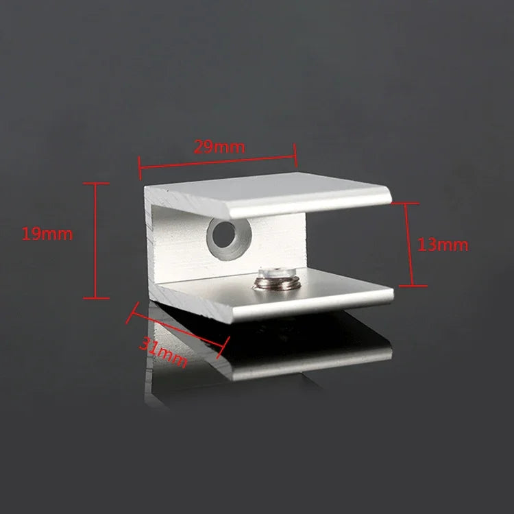 10 PCS Clipe de fixação de vidro em liga de alumínio com furo simples, S, 12mm, S, 12mm