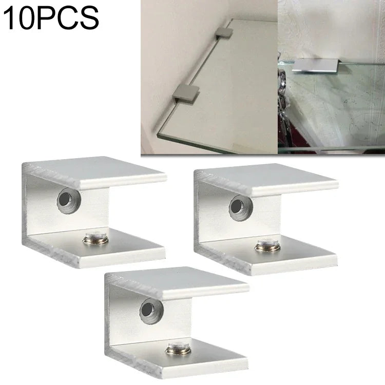 10 PCS Clipe de fixação de vidro em liga de alumínio com furo simples, S, 18mm, S, 18mm