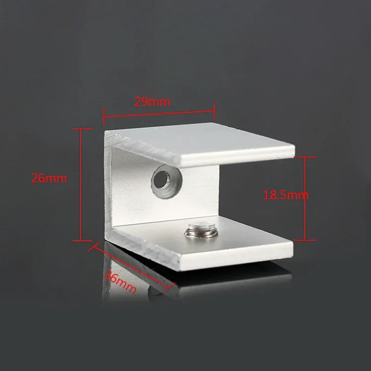 10 PCS Clipe de fixação de vidro em liga de alumínio com furo simples, S, 18mm, S, 18mm