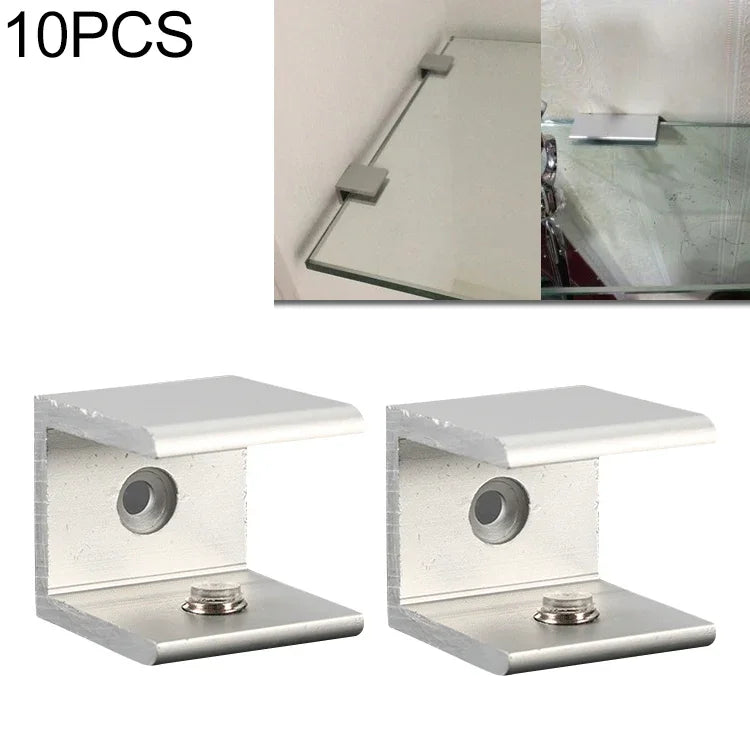 10 PCS Clipe de fixação de vidro em liga de alumínio com furo simples, S, 20mm, S, 20mm