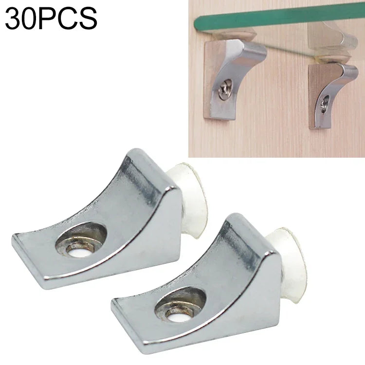 30 PCS Suporte de placa ventosa em liga de zinco espessada com camada brilhante em ângulo reto grande, Peso: 12,2g, Ângulo reto grande