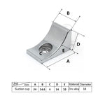 30 PCS Suporte de placa ventosa em liga de zinco espessada com camada brilhante em ângulo reto grande, Peso: 12,2g, Ângulo reto grande