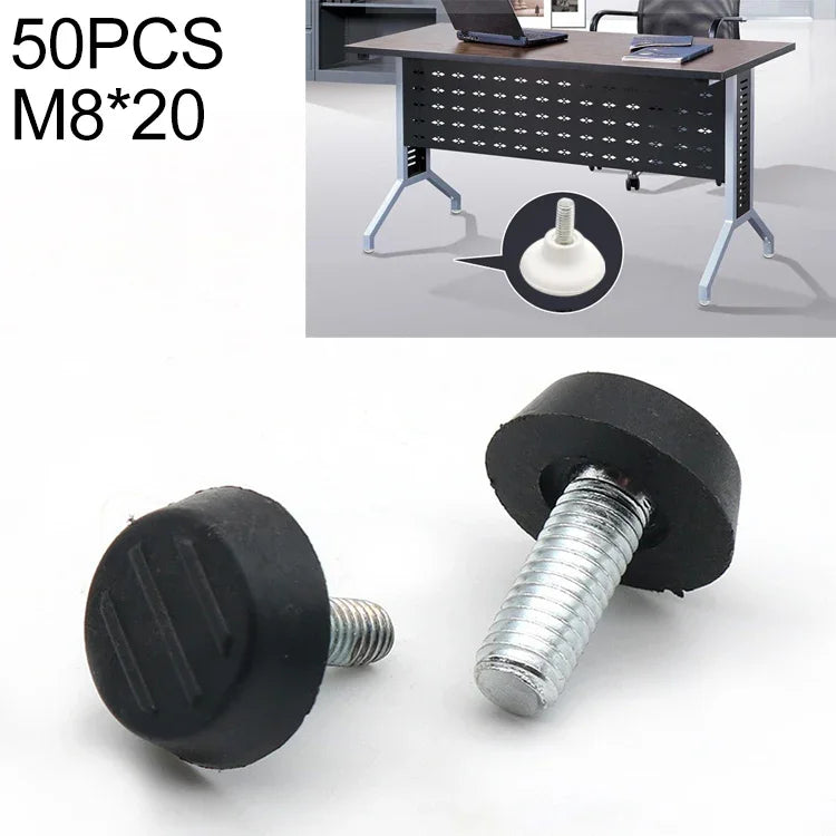 50 PCS Apoio de parafuso ajustável para móveis, M8x20, M8x20
