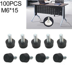 100 PCS Apoio de parafuso ajustável para móveis, M6x15, M6x15