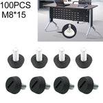 100 PCS Almofada de Pé Ajustável para Móveis Parafuso de Suporte, M8x15, M8x15