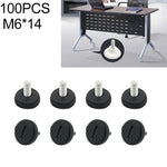 100 PCS Almofada de Pé Ajustável para Móveis Parafuso de Suporte, M6x14, M6x14