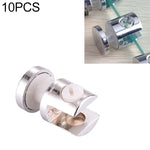 10 PCS Suporte Fixo Brilhante em Liga de Zinco para Conexão, Abraçadeira de Fixação de Vidro Cilíndrico 8mm com Base, 8mm Cilíndrico, com Base