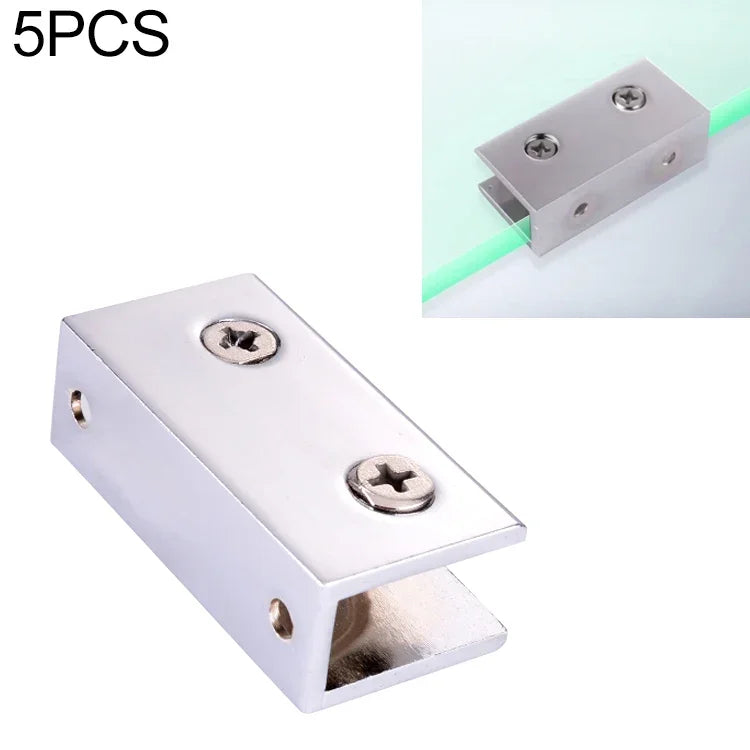 Zinc Alloy Bright Fixed Bracket Connection 10mm Rectangular Glass Fixing Clamp, 10mm Rectangular