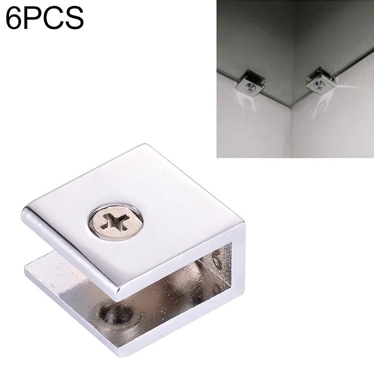 Suporte Fixo Brilhante em Liga de Zinco para Conexão, Abraçadeira de Fixação de Vidro Quadrado, Tamanho: L, Quadrado, Tamanho: L