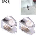 15 PCS Suporte Fixo Brilhante em Liga de Zinco para Conexão, Abraçadeira de Fixação de Vidro com Prego, Prego