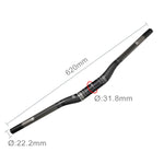 Guiador curvo para bicicleta de estrada TOSEEK em fibra de carbono integral, tamanho: 620mm (mate), 620mm