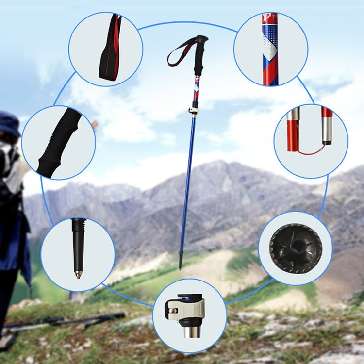 5 Node Portable Foldable Aluminium Alloy Alpenstocks Trekking Poles, Folding Length : 28.5CM, Folding Length : 28.5CM (Black), Folding Length : 28.5CM (Green), Folding Length : 28.5CM (Blue), Folding Length : 28.5CM (Red)