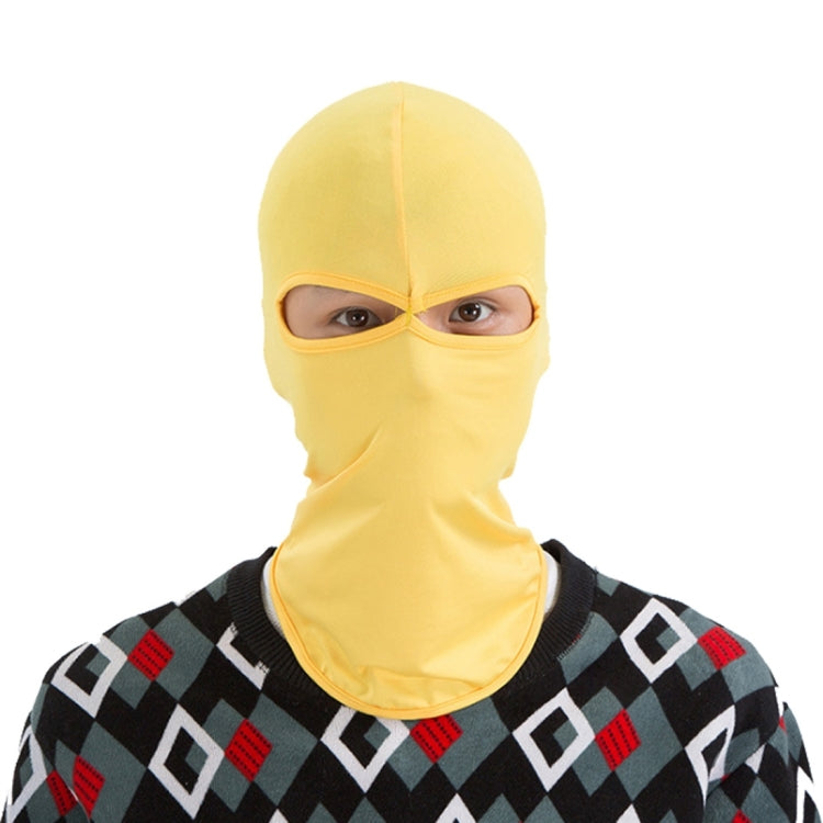 Máscara de cabeça unissexo estilo balaclava em lycra elástica com dois buracos para ciclismo, máscara BT-09 (preto)