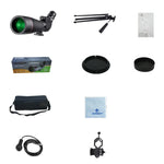 HTK-72 Telescópio Monóculo com Zoom de Visão Noturna de Alta Definição 20x-60x para Camping e Observação de Aves ao Ar Livre, com Tripé, 20 x 60