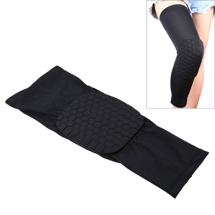 1 PC Suporte Elástico para Joelhos em Lycra Resistente a Colisões, Formato Colmeia, Versão Longa, Tamanho: XL, XL