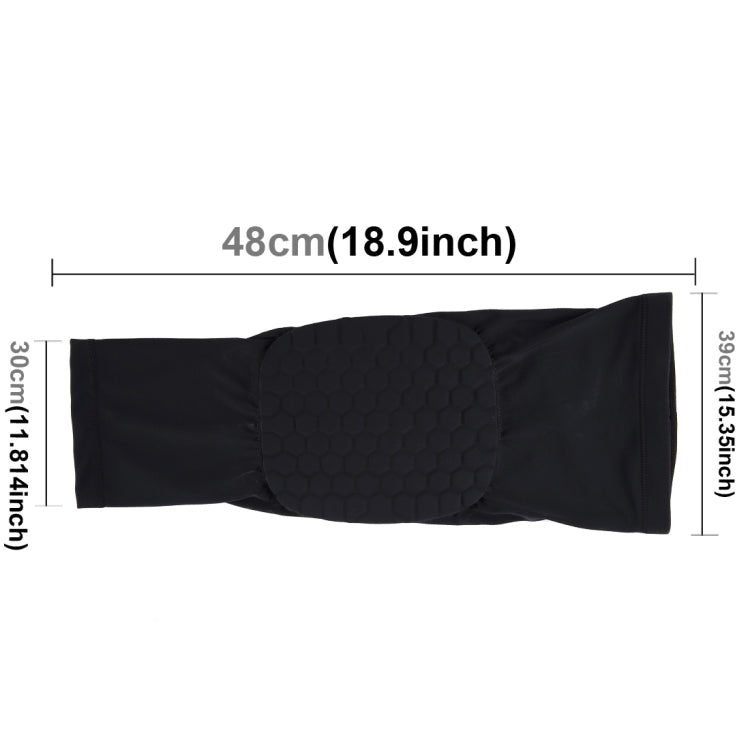 1 PC Suporte Elástico para Joelhos em Lycra Resistente a Colisões, Formato Colmeia, Versão Longa, Tamanho: XL, XL