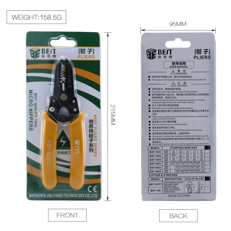 Alicate Portátil BEST-5021 para Cravar e Descarnar Cabos de 0.6 a 2.6mm, BEST-5021