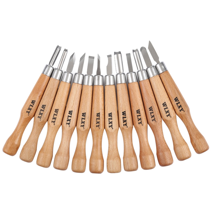 Conjunto WLXY de 12 Cinzéis para Entalhe em Madeira, Ferramentas Básicas para Trabalho Manual com Carimbos de Borracha, WL-9330
