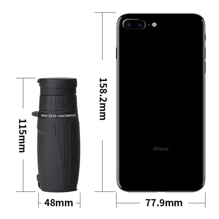Binóculo Monocular Portátil Eyeskey 10X25 com Campo Amplo e Visão Noturna para Baixa Luminosidade, 10X25