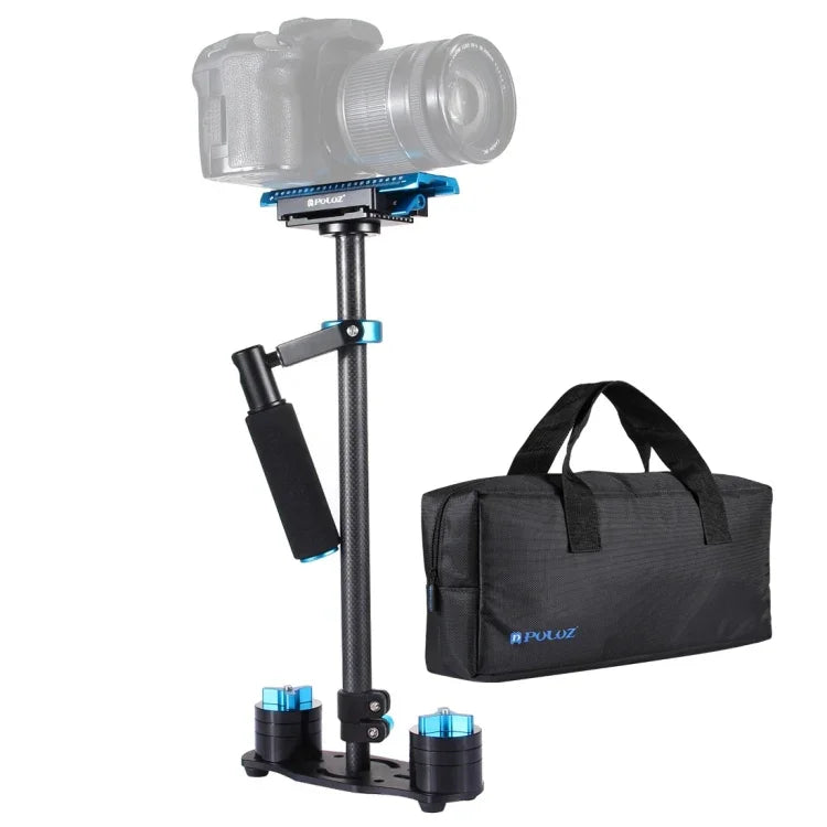 PULUZ Estabilizador Manual em Fibra de Carbono 38,5-61cm para DSLR & DV Vídeo Digital & Câmaras, Capacidade: 0,5-3kg, P60T Azul, P60T Vermelho