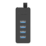 ORICO W5P-U3-30 Hub de Secretária USB 3.0 com 4 Portas e Cabo Micro USB de 30cm para Alimentação, W5P-U3-30 Preto