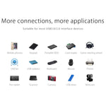 ORICO W5P-U3-30 Hub de Secretária USB 3.0 com 4 Portas e Cabo Micro USB de 30cm para Alimentação, W5P-U3-30 Preto