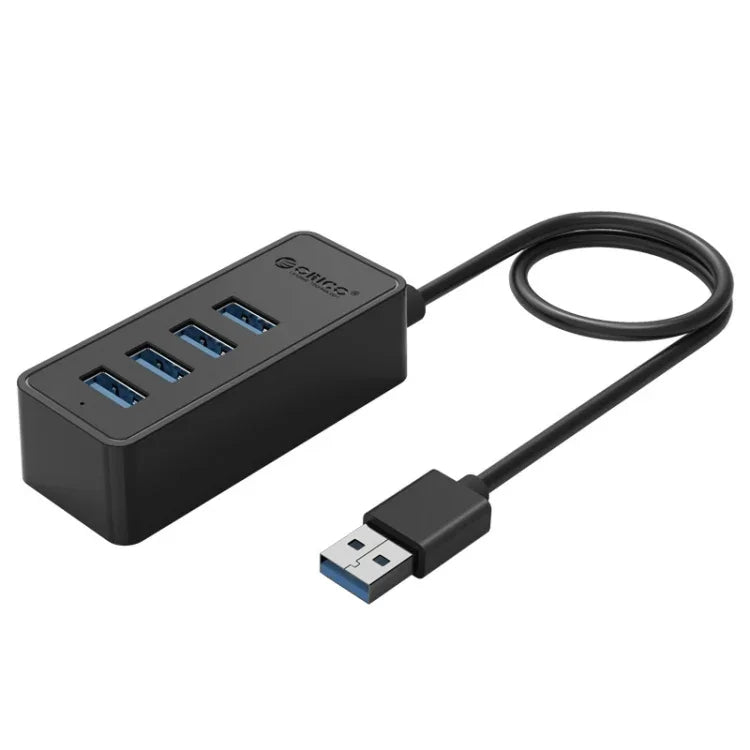 ORICO W5P-U3-30 Hub de Secretária USB 3.0 com 4 Portas e Cabo Micro USB de 30cm para Alimentação, W5P-U3-30 Preto
