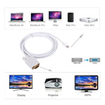 Cabo Adaptador Mini DisplayPort Macho para VGA Macho de 1,8m