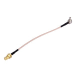 Cabo CRC9 Macho para SMA Fêmea de 15cm, CRC9 com Cotovelo de 90° para SMA (Trançado)