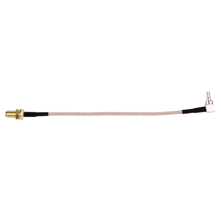 Cabo CRC9 Macho para SMA Fêmea de 15cm, CRC9 com Cotovelo de 90° para SMA (Trançado)